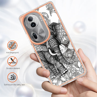 For OPPO Reno11 Pro 5G Global Electroplating Marble Dual-side IMD Phone Case(Totem Elephant) - Reno11 Pro Cases by PMC Jewellery | Online Shopping South Africa | PMC Jewellery | Buy Now Pay Later Mobicred