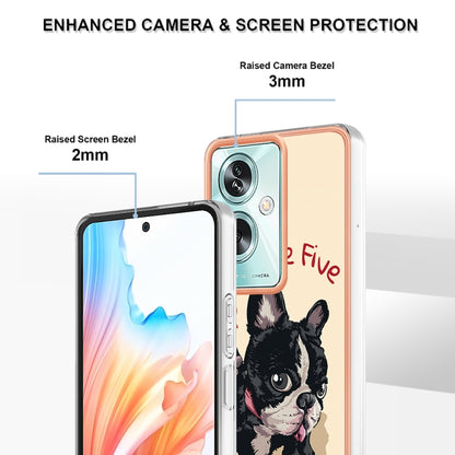 For OPPO A79 5G Global Electroplating Marble Dual-side IMD Phone Case(Lucky Dog) - OPPO Cases by PMC Jewellery | Online Shopping South Africa | PMC Jewellery | Buy Now Pay Later Mobicred