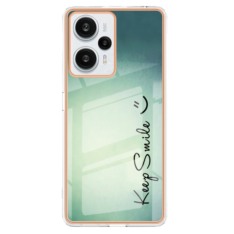 For Xiaomi Poco F5 / Redmi Note 12 Turbo Electroplating Marble Dual-side IMD Phone Case(Smile) - Xiaomi Cases by PMC Jewellery | Online Shopping South Africa | PMC Jewellery | Buy Now Pay Later Mobicred