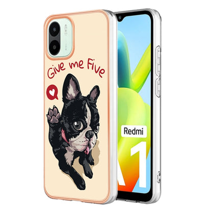 For Xiaomi Redmi A1 Electroplating Marble Dual-side IMD Phone Case(Lucky Dog) - Xiaomi Cases by PMC Jewellery | Online Shopping South Africa | PMC Jewellery | Buy Now Pay Later Mobicred