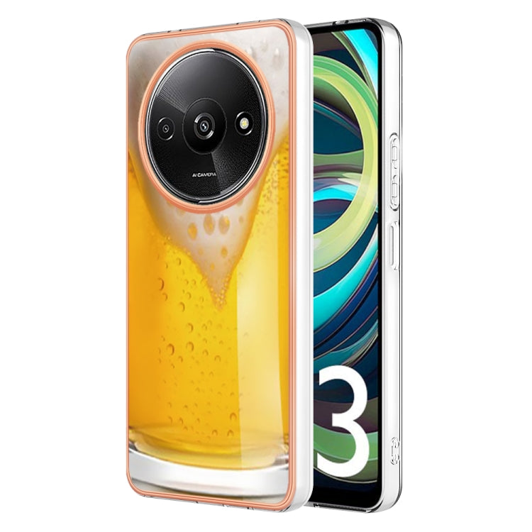 For Xiaomi Redmi A3 Electroplating Marble Dual-side IMD Phone Case(Draft Beer) - Xiaomi Cases by PMC Jewellery | Online Shopping South Africa | PMC Jewellery | Buy Now Pay Later Mobicred