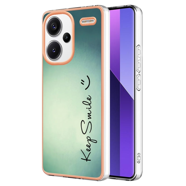 For Xiaomi Redmi Note 13 Pro+ 5G Electroplating Marble Dual-side IMD Phone Case(Smile) - Note 13 Pro+ Cases by PMC Jewellery | Online Shopping South Africa | PMC Jewellery | Buy Now Pay Later Mobicred