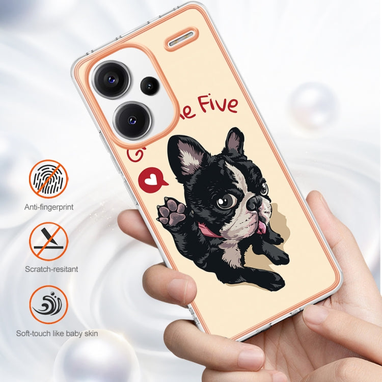 For Xiaomi Redmi Note 13 Pro+ 5G Electroplating Marble Dual-side IMD Phone Case(Lucky Dog) - Note 13 Pro+ Cases by PMC Jewellery | Online Shopping South Africa | PMC Jewellery | Buy Now Pay Later Mobicred