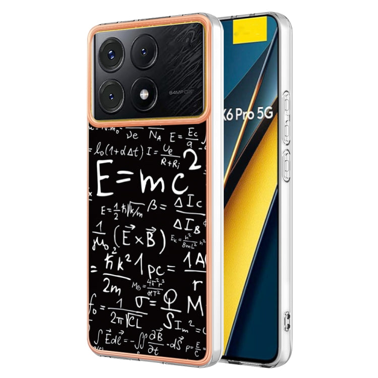 For Xiaomi Poco X6 Pro / Redmi K70E Electroplating Marble Dual-side IMD Phone Case(Equation) - K70E Cases by PMC Jewellery | Online Shopping South Africa | PMC Jewellery | Buy Now Pay Later Mobicred