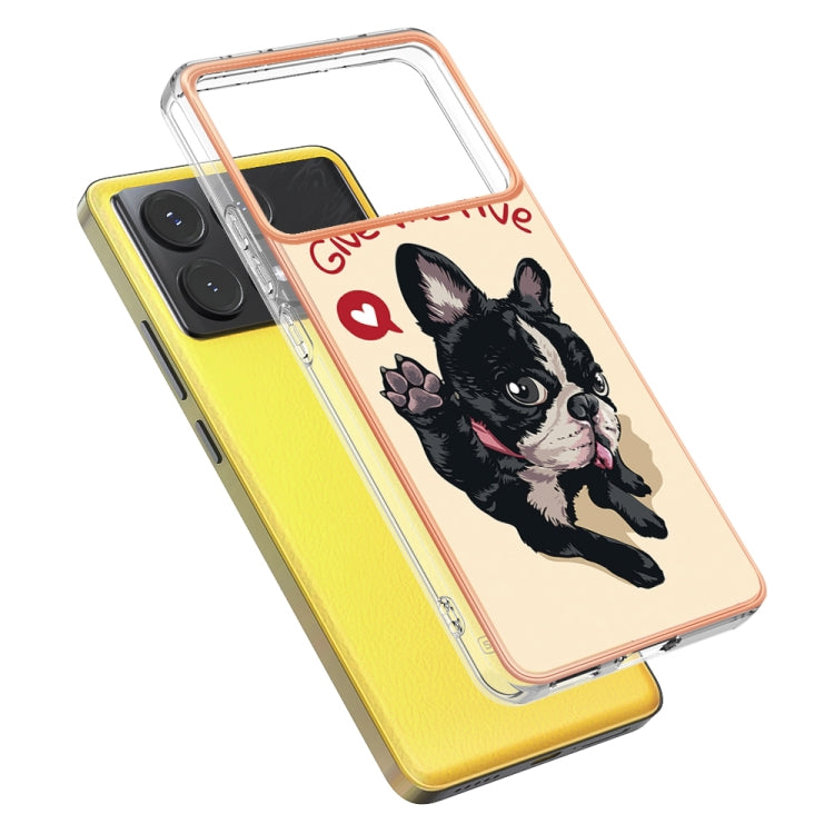 For Xiaomi Poco X6 Pro / Redmi K70E Electroplating Marble Dual-side IMD Phone Case(Lucky Dog) - K70E Cases by PMC Jewellery | Online Shopping South Africa | PMC Jewellery | Buy Now Pay Later Mobicred