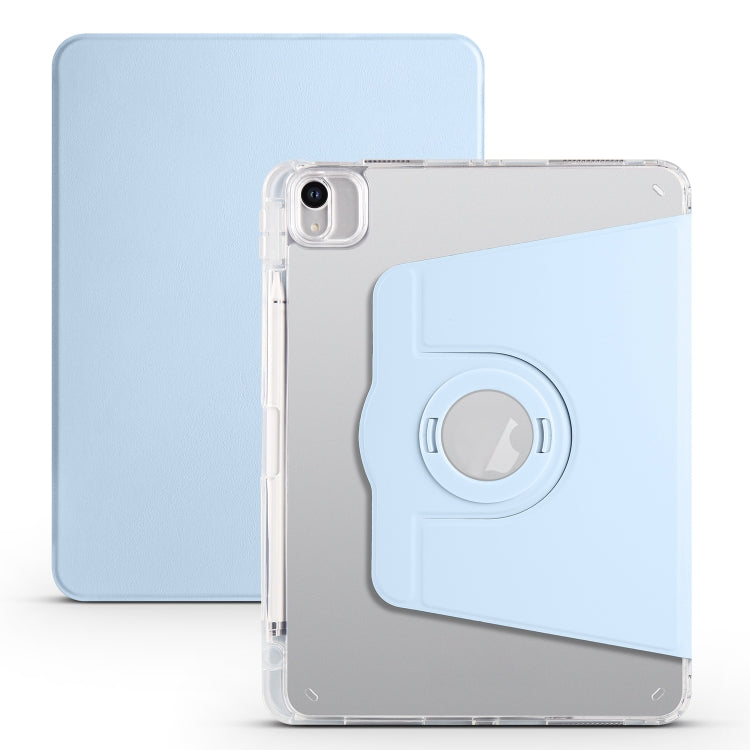 For iPad Air 11 2024 Clear Acrylic 360 Rotation Detachable Leather Tablet Case(Ice Blue) - iPad Air 11 2024 Cases by PMC Jewellery | Online Shopping South Africa | PMC Jewellery | Buy Now Pay Later Mobicred