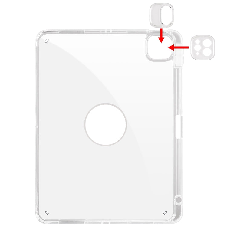 For iPad Air 11 2025 / 2024 Clear Acrylic 360 Rotation Detachable Leather Tablet Case(Ice Blue) - iPad Air 11 2025 / 2024 Cases by PMC TechLife | Online Shopping South Africa | PMC TechLife | Buy Now Pay Later Mobicred