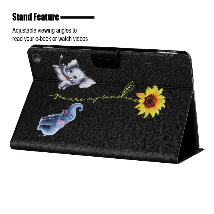 For Amazon Kindle Fire Max 11 Colored Drawing Smart Leather Tablet Case(Elephants) - Amazon by PMC TechLife | Online Shopping South Africa | PMC TechLife | Buy Now Pay Later Mobicred