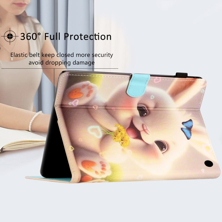 For Amazon Kindle Fire Max 11 Coloured Drawing Stitching Smart Leather Tablet Case(Rabbit) - Amazon by PMC TechLife | Online Shopping South Africa | PMC TechLife | Buy Now Pay Later Mobicred