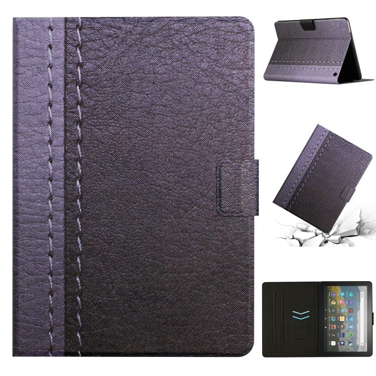 For Amazon Kindle Fire Max 11 Solid Color Stitching Smart Leather Tablet Case(Grey) - Amazon by PMC TechLife | Online Shopping South Africa | PMC TechLife | Buy Now Pay Later Mobicred