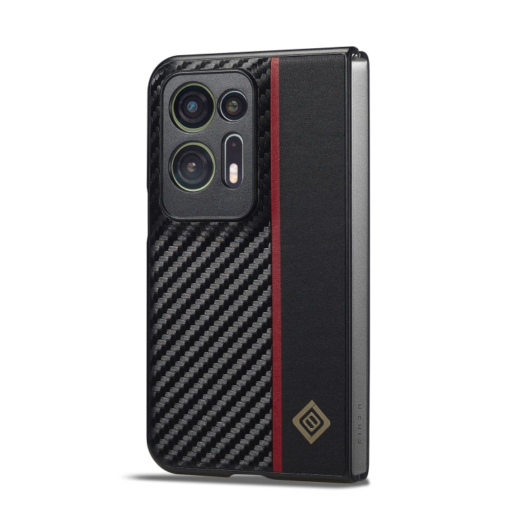 For OPPO Find N2 LC.IMEEKE 3 in 1 Carbon Fiber Texture Shockproof Phone Case(Black) - OPPO Cases by LC.IMEEKE | Online Shopping South Africa | PMC Jewellery | Buy Now Pay Later Mobicred