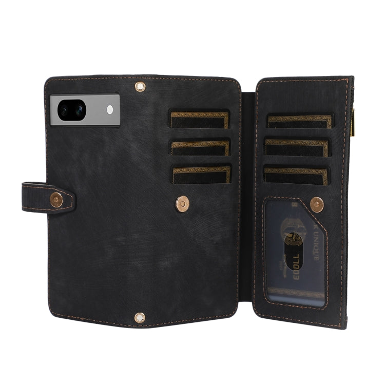 For Google Pixel 7a Dream 9-Card Wallet Zipper Bag Leather Phone Case(Black) - Google Cases by PMC Jewellery | Online Shopping South Africa | PMC Jewellery | Buy Now Pay Later Mobicred