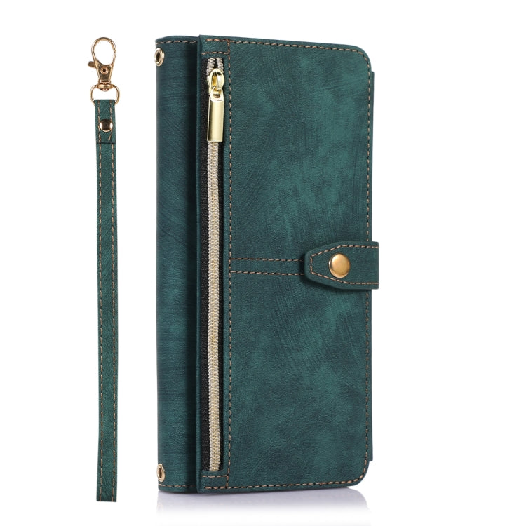 For Google Pixel 7 Pro Dream 9-Card Wallet Zipper Bag Leather Phone Case(Green) - Google Cases by PMC Jewellery | Online Shopping South Africa | PMC Jewellery | Buy Now Pay Later Mobicred