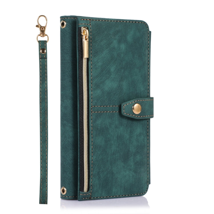 For Google Pixel 6a Dream 9-Card Wallet Zipper Bag Leather Phone Case(Green) - Google Cases by PMC Jewellery | Online Shopping South Africa | PMC Jewellery | Buy Now Pay Later Mobicred