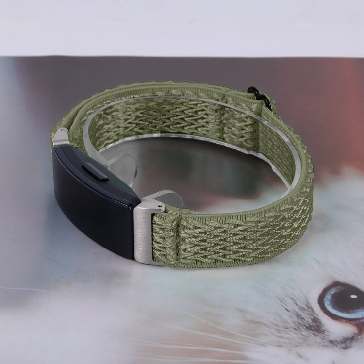 For Fitbit Inspire 3 Buckle Wave Braided Nylon Watch Band(Army Green) - Watch Bands by PMC TechLife | Online Shopping South Africa | PMC TechLife
