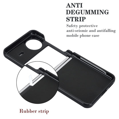 For vivo X Flip Rhombic Microfiber Folding Phone Case(Black) - vivo Cases by PMC Jewellery | Online Shopping South Africa | PMC Jewellery | Buy Now Pay Later Mobicred