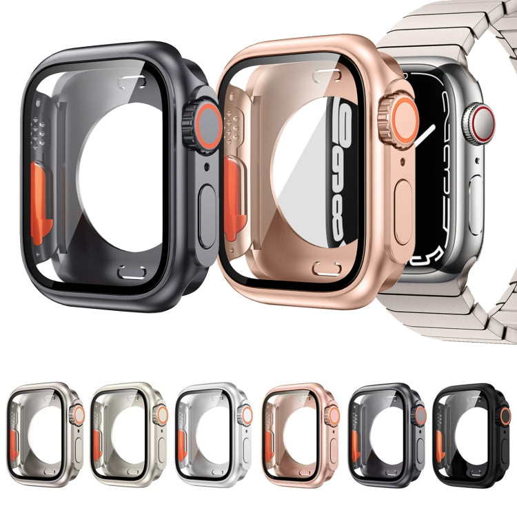 For Apple Watch Series 9 / 8 / 7 41mm Change to Ultra 49mm All-Inclusive Film Hybrid PC Watch Case(Silver) - Watch Cases by PMC Jewellery | Online Shopping South Africa | PMC Jewellery | Buy Now Pay Later Mobicred