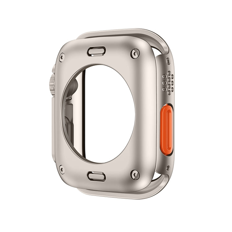 For Apple Watch Series 9 / 8 / 7 41mm Change to Ultra 49mm All-Inclusive Film Hybrid PC Watch Case(Silver) - Watch Cases by PMC Jewellery | Online Shopping South Africa | PMC Jewellery | Buy Now Pay Later Mobicred