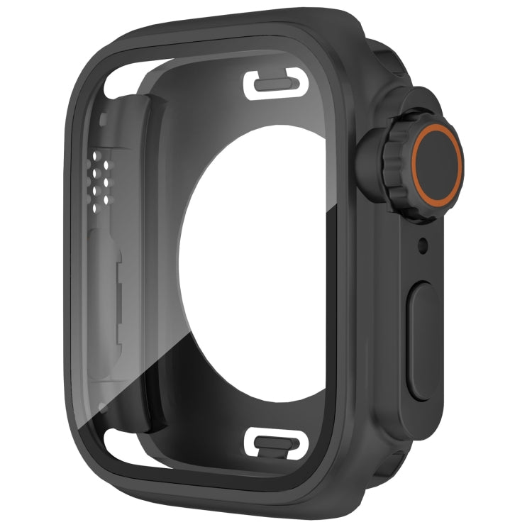 For Apple Watch Series 9 / 8 / 7 41mm Change to Ultra 49mm Waterproof All-Inclusive Film Hybrid PC Watch Case(Black) - Watch Cases by PMC Jewellery | Online Shopping South Africa | PMC Jewellery | Buy Now Pay Later Mobicred