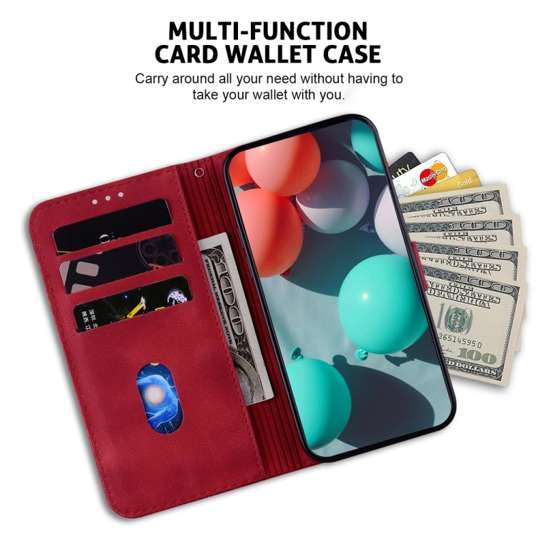 For Motorola Edge 2024 Seven-shaped Embossed Leather Phone Case(Red) - Motorola Cases by PMC Jewellery | Online Shopping South Africa | PMC Jewellery | Buy Now Pay Later Mobicred