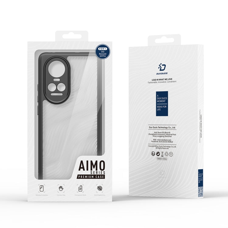 For OPPO Reno10 / Reno10 Pro Global DUX DUCIS Aimo Series Frosted Feel Phone Case(Black) - OPPO Cases by DUX DUCIS | Online Shopping South Africa | PMC Jewellery | Buy Now Pay Later Mobicred