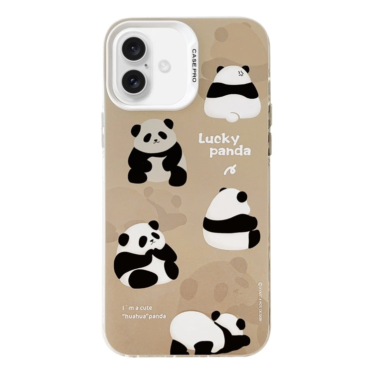 For iPhone 16 Plus Electroplated Silver Series PC Protective Phone Case(Brown Panda) - iPhone 16 Plus Cases by PMC Jewellery | Online Shopping South Africa | PMC Jewellery | Buy Now Pay Later Mobicred