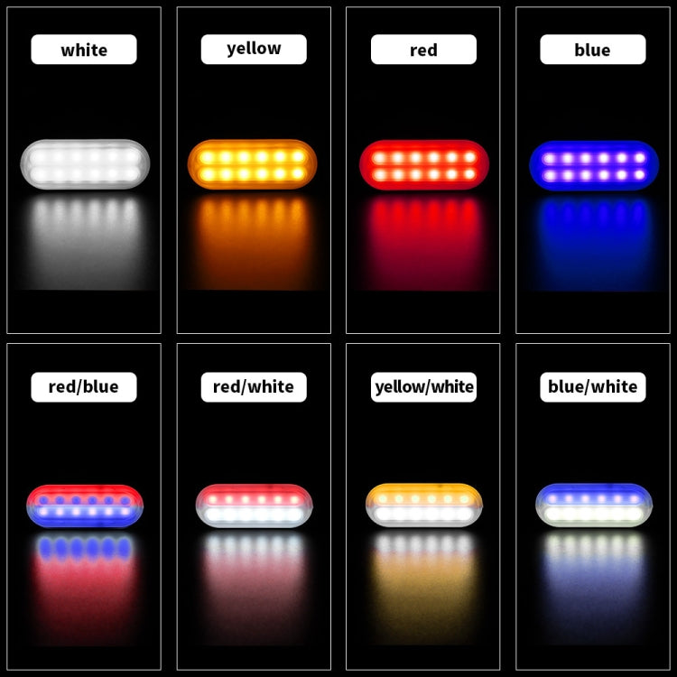 DC12V-24V / 36W Car Truck Emergency Strobe Flash Warning Light 12LEDs Ultra-thin Side Lights(White + Blue) - Warning Lights by PMC Jewellery | Online Shopping South Africa | PMC Jewellery | Buy Now Pay Later Mobicred