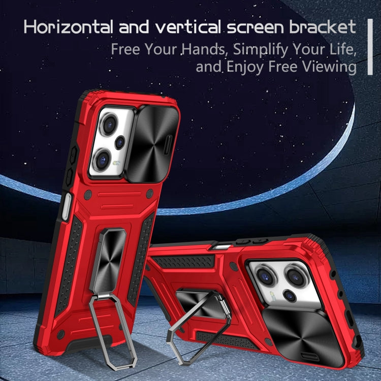 For Redmi Note 12 Pro Global Camshield Robot TPU Hybrid PC Phone Case(Red) - Xiaomi Cases by PMC TechLife | Online Shopping South Africa | PMC TechLife | Buy Now Pay Later Mobicred