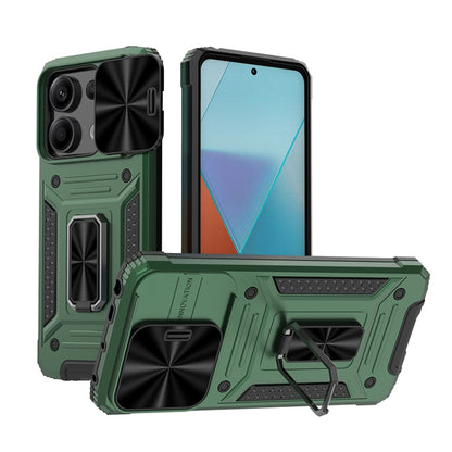 For Xiaomi Redmi Note 13 Pro 5G Camshield Robot TPU Hybrid PC Phone Case(Green) - Note 13 Pro Cases by PMC Jewellery | Online Shopping South Africa | PMC Jewellery | Buy Now Pay Later Mobicred