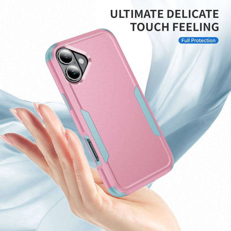 For iPhone 16 Commuter Shockproof TPU + PC Phone Case(Pink+Grey Green) - iPhone 16 Cases by PMC Jewellery | Online Shopping South Africa | PMC Jewellery | Buy Now Pay Later Mobicred