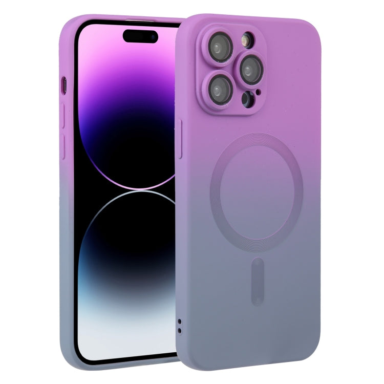 For iPhone 15 Pro Max Liquid TPU Silicone Gradient MagSafe Phone Case(Purple) - iPhone 15 Pro Max Cases by PMC Jewellery | Online Shopping South Africa | PMC Jewellery