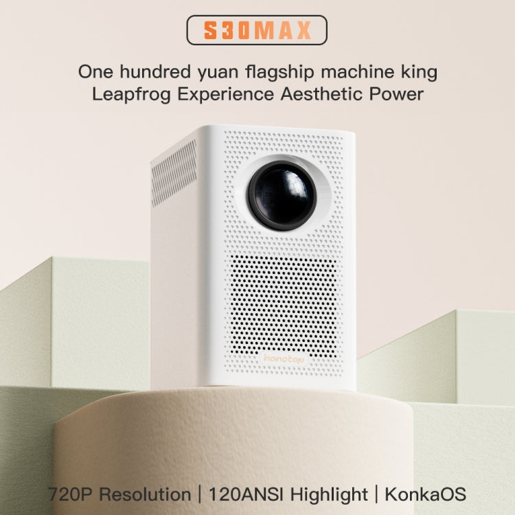 S30 Max Android 10 OS HD Portable WiFi Mobile Projector, Plug Type:UK Plug(White) - free shipping - PMC TechLife - Order now!
