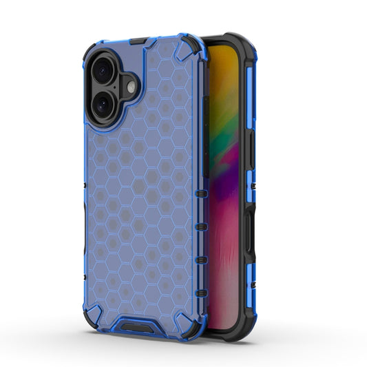 For iPhone 16 Plus Honeycomb Shockproof Phone Case(Blue) - iPhone 16 Plus Cases by PMC Jewellery | Online Shopping South Africa | PMC Jewellery | Buy Now Pay Later Mobicred