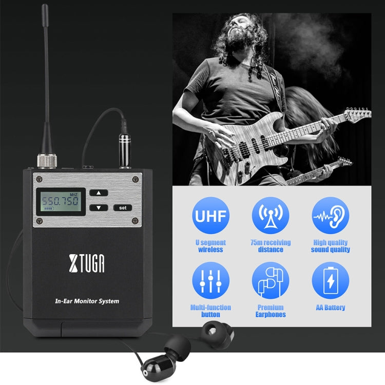 XTUGA  IEM1100 Professional Wireless In Ear Monitor System 2 BodyPacks(EU Plug) - Microphone by XTUGA | Online Shopping South Africa | PMC Jewellery | Buy Now Pay Later Mobicred