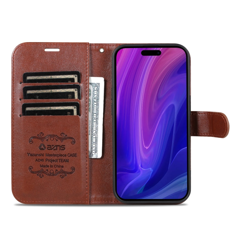 For iPhone 16 Pro AZNS Sheepskin Texture Flip Leather Phone Case(Brown) - iPhone 16 Pro Cases by AZNS | Online Shopping South Africa | PMC Jewellery | Buy Now Pay Later Mobicred