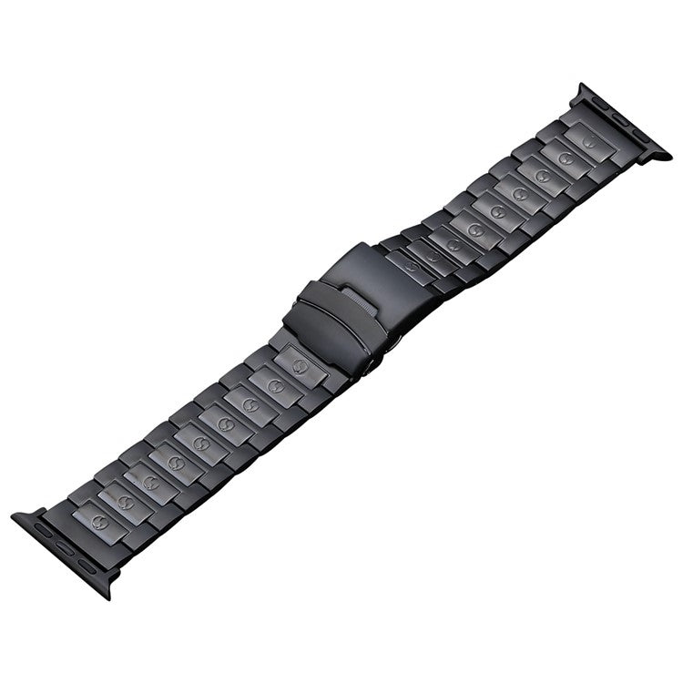 For Apple Watch Series 4 40mm Safety Buckle Titanium Steel Watch Band(Black) - Watch Bands by PMC Jewellery | Online Shopping South Africa | PMC Jewellery