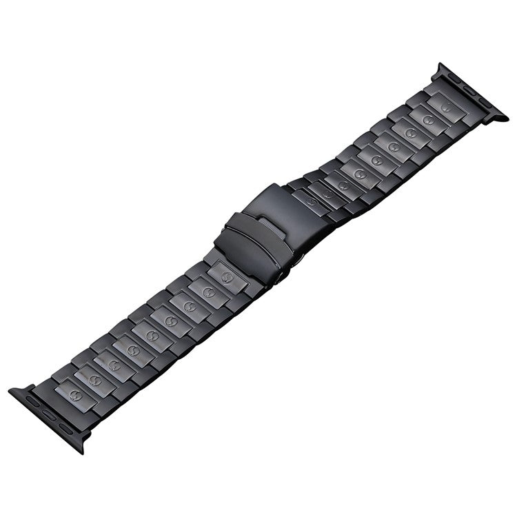 For Apple Watch SE 2023 40mm Safety Buckle Titanium Steel Watch Band(Black) - Watch Bands by PMC Jewellery | Online Shopping South Africa | PMC Jewellery