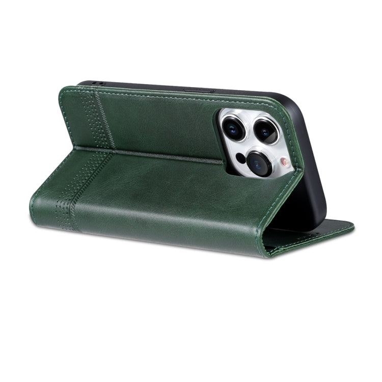 For iPhone 15 Pro Max AZNS Magnetic Calf Texture Flip Leather Phone Case(Dark Green) - iPhone 15 Pro Max Cases by AZNS | Online Shopping South Africa | PMC Jewellery | Buy Now Pay Later Mobicred