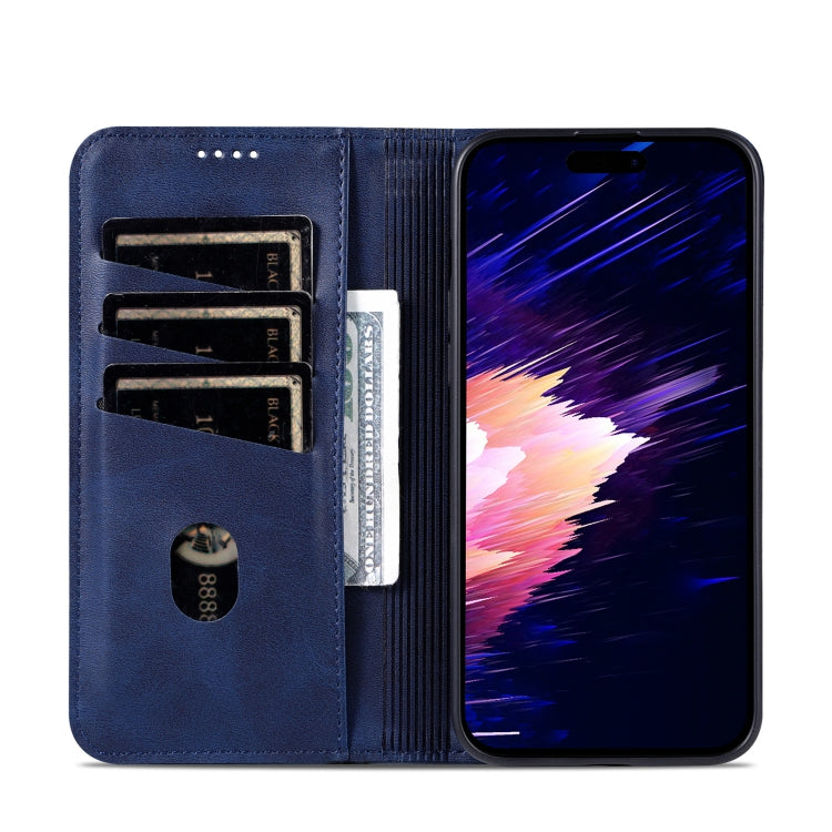 For iPhone 16 Plus AZNS Magnetic Calf Texture Flip Leather Phone Case(Dark Blue) - iPhone 16 Plus Cases by AZNS | Online Shopping South Africa | PMC Jewellery | Buy Now Pay Later Mobicred