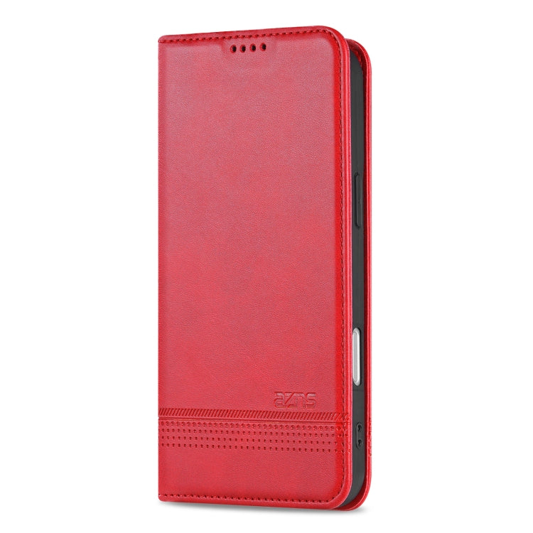 For iPhone 16 AZNS Magnetic Calf Texture Flip Leather Phone Case(Red) - iPhone 16 Cases by AZNS | Online Shopping South Africa | PMC Jewellery | Buy Now Pay Later Mobicred