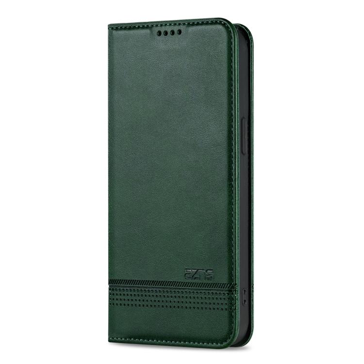 For iPhone 16e AZNS Magnetic Calf Texture Flip Leather Phone Case(Dark Green) - iPhone 16e Cases by AZNS | Online Shopping South Africa | PMC TechLife | Buy Now Pay Later Mobicred