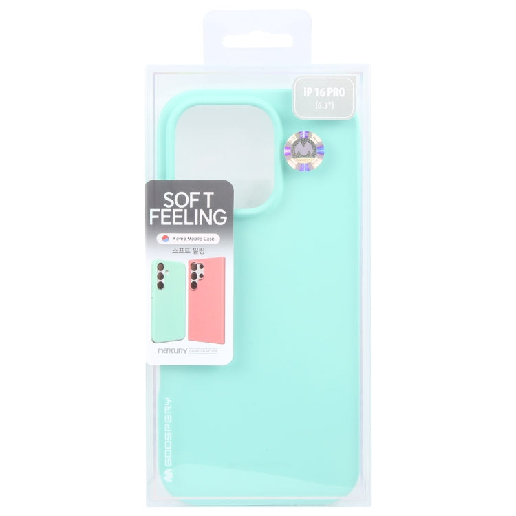 For iPhone 16 Pro Max GOOSPERY SOFT FEELING Liquid TPU Soft Phone Case(Mint Green) - iPhone 16 Pro Max Cases by GOOSPERY | Online Shopping South Africa | PMC Jewellery | Buy Now Pay Later Mobicred