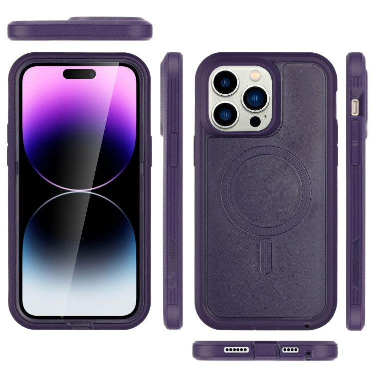 For iPhone 12 Pro Max Defender Series XT MagSafe Magnetic PC + TPU Shockproof Phone Case(Dark Purple) - iPhone 12 Pro Max Cases by PMC Jewellery | Online Shopping South Africa | PMC Jewellery