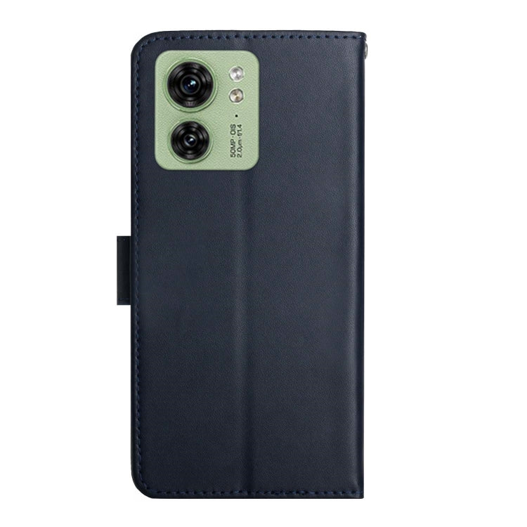 For Motorola Edge 40 Genuine Leather Fingerprint-proof Horizontal Flip Phone Case(Blue) - Motorola Cases by PMC TechLife | Online Shopping South Africa | PMC TechLife | Buy Now Pay Later Mobicred