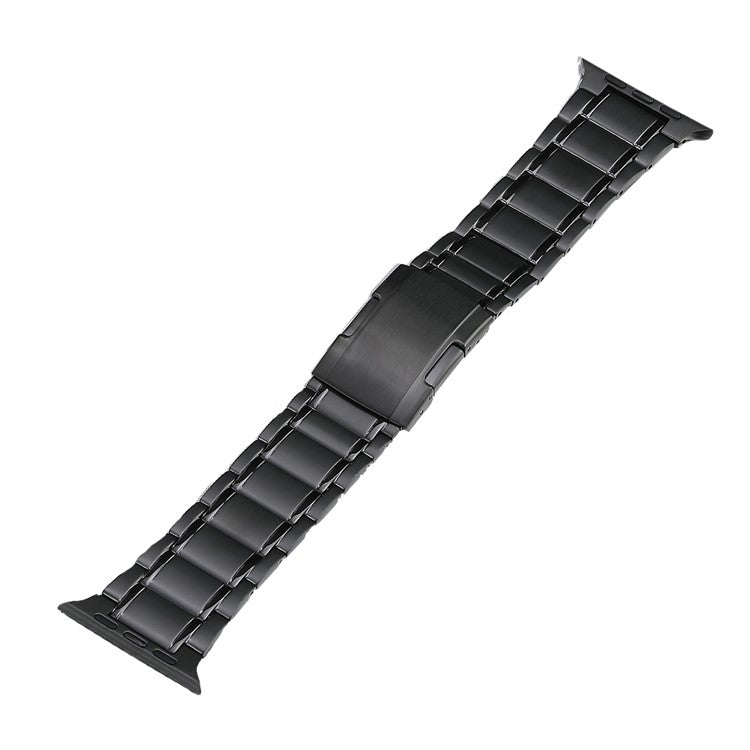 For Apple Watch Series 8 45mm Five Beads Turtle Buckle Titanium Steel Watch Band(Black) - Watch Bands by PMC Jewellery | Online Shopping South Africa | PMC Jewellery