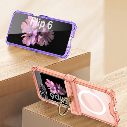 For Samsung Galaxy Z Flip6 GKK MagSafe Airbag Hinge Shockproof Phone Case with Ring Holder(Purple) - Galaxy Z Flip6 5G Cases by GKK | Online Shopping South Africa | PMC Jewellery | Buy Now Pay Later Mobicred