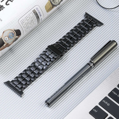 For Apple Watch Ultra 49mm Five Beads Titanium Steel Watch Band(Black) - Watch Bands by PMC Jewellery | Online Shopping South Africa | PMC Jewellery