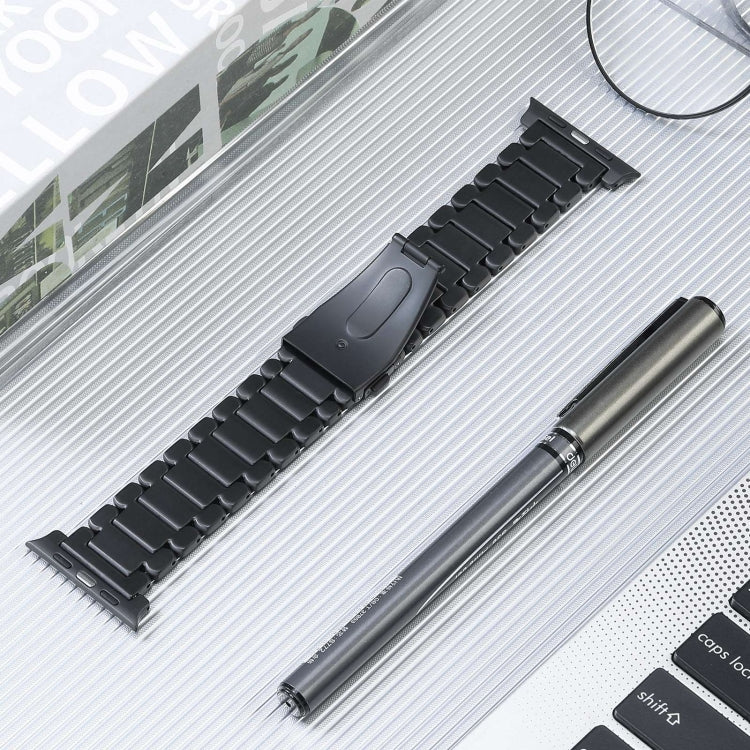 For Apple Watch 38mm Five Beads Titanium Steel Watch Band(Black) - Watch Bands by PMC TechLife | Online Shopping South Africa | PMC TechLife | Buy Now Pay Later Mobicred