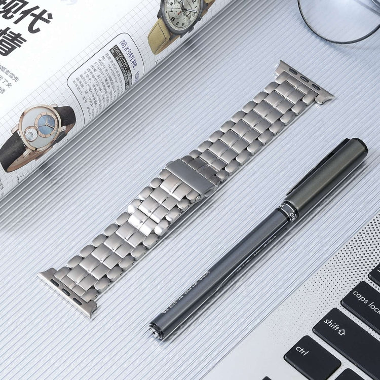 For Apple Watch 38mm Five Beads Titanium Steel Watch Band(Silver) - Watch Bands by PMC TechLife | Online Shopping South Africa | PMC TechLife