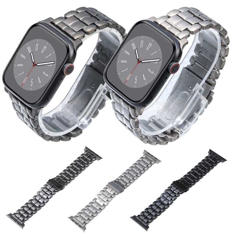 For Apple Watch 38mm Five Beads Titanium Steel Watch Band(Black) - Watch Bands by PMC TechLife | Online Shopping South Africa | PMC TechLife | Buy Now Pay Later Mobicred